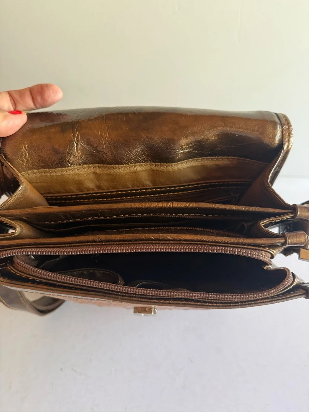 Madi Claire Leather Croc Embossed Crossbody